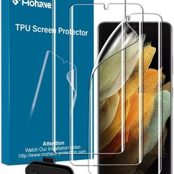 3 Pack Premium Samsung Galaxy S21 Ultra Screen Protector,Flexible TPU Protector Film for S21 Ultra 5G(6.8inch) ,【Support Fingerprint Unlocking