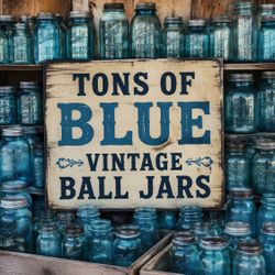 Blue Vintage Ball Jars