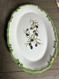 Authentic Made in Italy ceramic oval serving platter