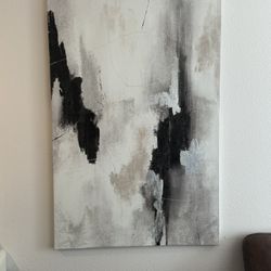 Abstract Black and Grey Canvas 