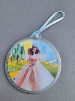 Enesco Mattel Barbie as Glinda the Good Witch porcelain Christmas ornament from The Wizard of Oz.vintage 1997