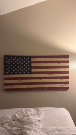 Rustic Wooden American Flag Wall Art