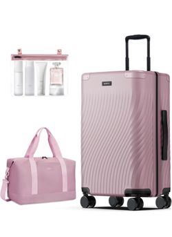 ECOHUB Hardside Expandable Carry On Luggage, Recycled PC 24" Rolling Luggage 26x16x11 Airline Approved with Spinner Wheels & TSA Lock, Lightweight Har