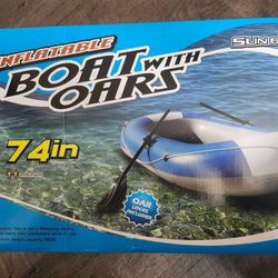 *NEW inflatable Boat With Oars