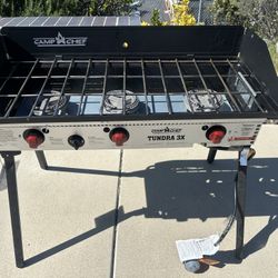 Camp Chef 3 Burner Outdoor Kitchen Camping Camp Stove Tundra 3X 3 estufa de gas para exteriores