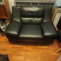Black Living Room Leather Arm Chair