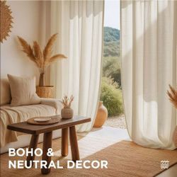 Sheer Curtains light beige/ivory  52"x96"