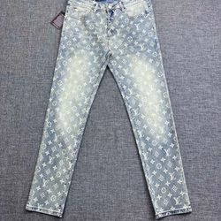 Louis Vuitton Light Blue Monogram Straight Jeans – Size 36 (Men’s)