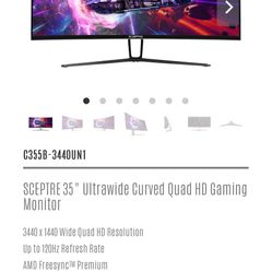 35in Ultra Wide Curved Monitor