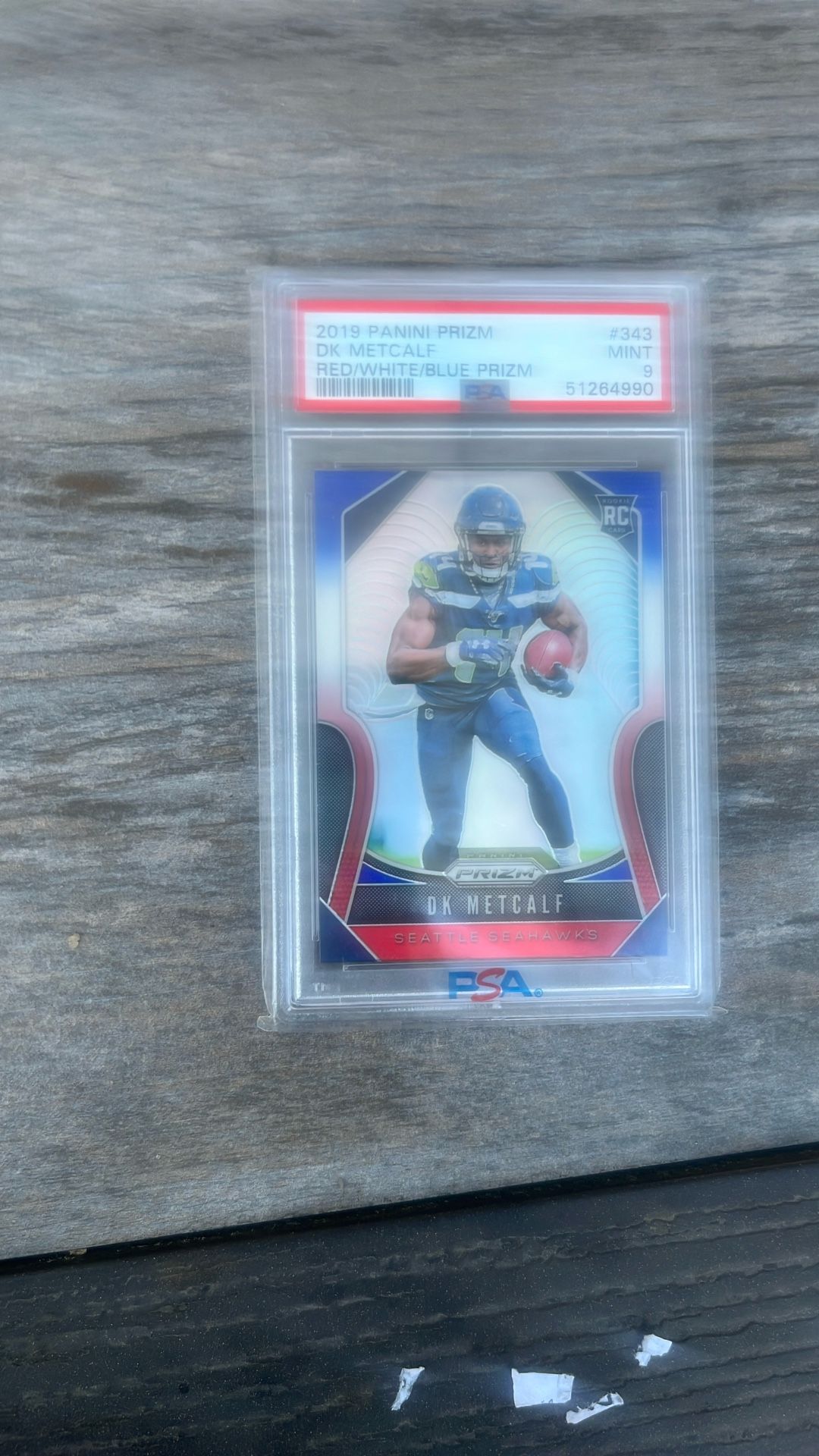 2019 Dk Metcalf, Rookie Prism, Red White And Blue Psa 9 Rookie.