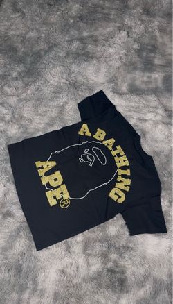 BAPE Gold Logo Ape Head T-Shirt – Black