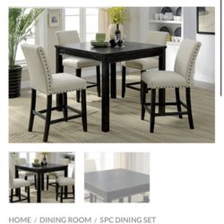 Black Counter Height Dining Table Set