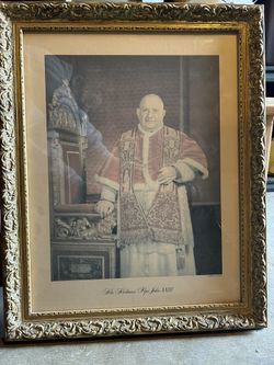 Vintage Framed Photo Pope John XXIII