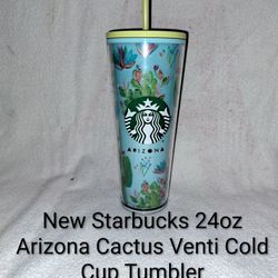 New Starbucks 24oz Arizona Cactus Venti Cold Cup Tumbler