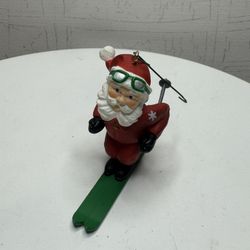Vintage Hallmark Keepsake Christmas Hot Dogger Santa On Skis Ornament 1987 NICE