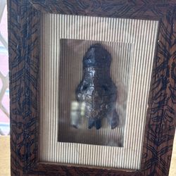 Wooden  Framed Turtle Carved  Size  8.5/6.5in