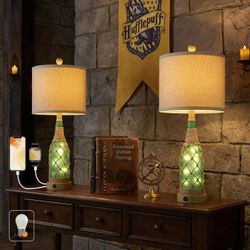 Boho Table Lamps with Night Light+USB Charge Port