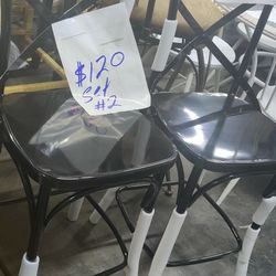 New Black Metal Counter Height Stools 