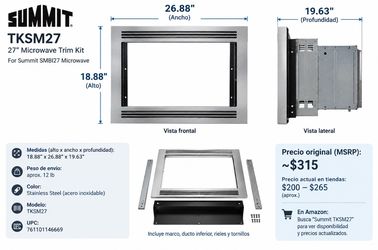 Summit TKSM27 27" Microwave Trim Kit