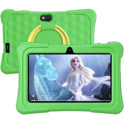 Kids Tablet, 7 inch Android Tablet for Kids, 6GB RAM 32GB ROM Quad-Core Toddler Tablet with Shockproof Case, Bluetooth, WiFi, Parental Control, 2MP+2M