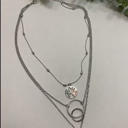 Fashion Bohemia World Map Crescent Moon Choker Multilayer Necklace For Women