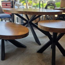 Solid Acacia Wood Dining Room Table set