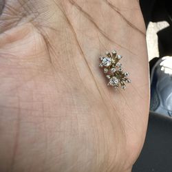 14k Gold Diamond 2 Piece Earrings