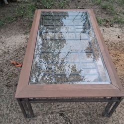 Glass Coffee Table With Metal Frame