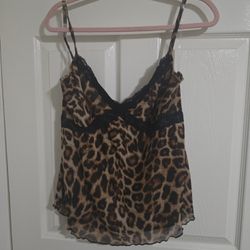 Leopard Print Mesh Cami Top