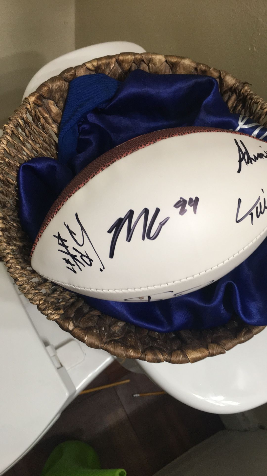 Browns Football Signed By Sheduer Sanders,Myles Garrot And 5 More