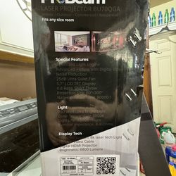 BU70QGA projector with pull down screen