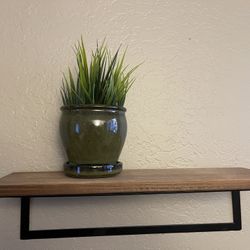 Small Green Glazed Ceramic Planter 