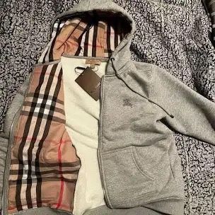 Grey Mens Burberry Zip Up M-L