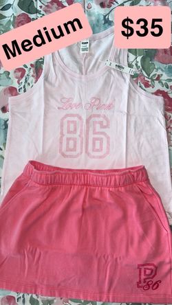 New PINK tank top skorts set MEDIUM