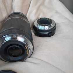 Canon Zoom Lens And Viltrox Adapter 