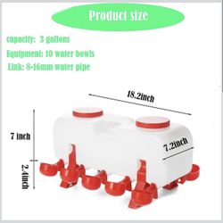 🥨Automatic Chicken Waterer 3 Gallon | Float-Control Poultry Waterer, Hanging/Standing Design, Connect to 1/2'' Hose, Effortless Hydration Solution 