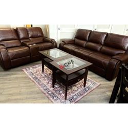 2 Pc Recliner Sofa And Loveseat Set With Cupholder 