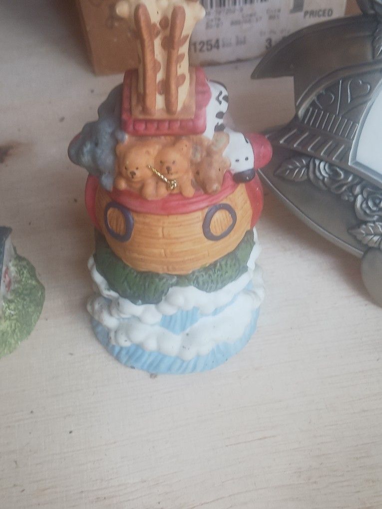 Noah's Ark porcelain or ceramic decorative bell,