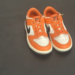 Nike Dunk Low Toddler Size 9C – Orange/White/Black