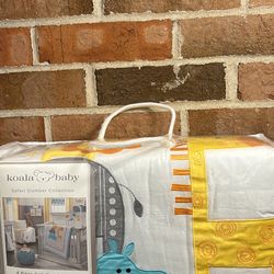 Koala Baby SUMMER SAFARI COLLECTION 4 Piece Crib Bedding Quilt Giraffe Elephant