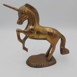 Beautiful Vintage Brass Unicorn Made In Korea 