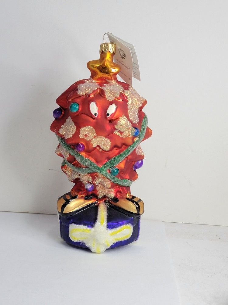 1997 Warner Brothers Christopher Radko Gossamer Tree Glass Xmas Ornament 4898
