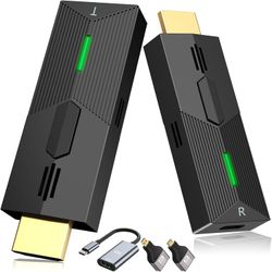 Wireless HDMI Transmitter and Receiver 30m/100Ft, 4K Decode 1080P@60Hz Plug & Play HDMI Wireless Adapter, Portable Dual Band 2.4G/5G for Office Meetin