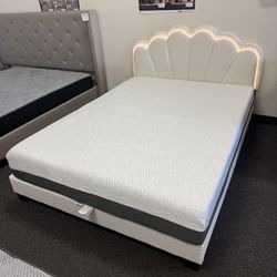 Queen Size LED Platform Bed Frame