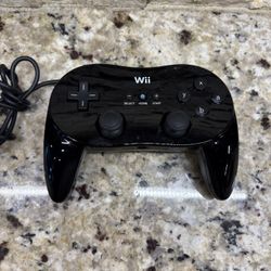 Original Nintendo Wii Pro Classic Controller Black RVL-005(02) Remote Tested