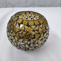 Geo Metric Art Glass Tee lite /Votive Candle Holder