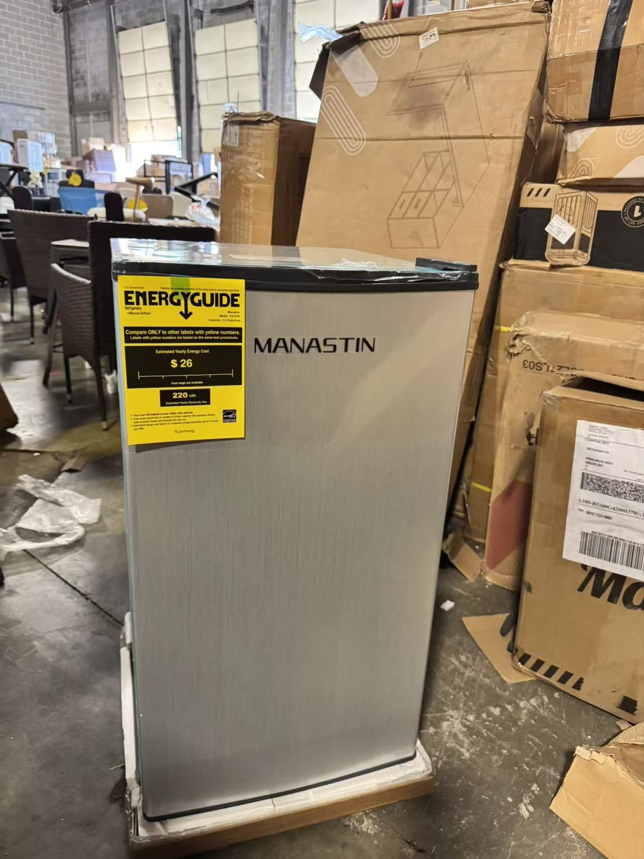 Mini Fridge with Freezer, 3.2 Cu.Ft, Single Door Small Refrigerator $110
