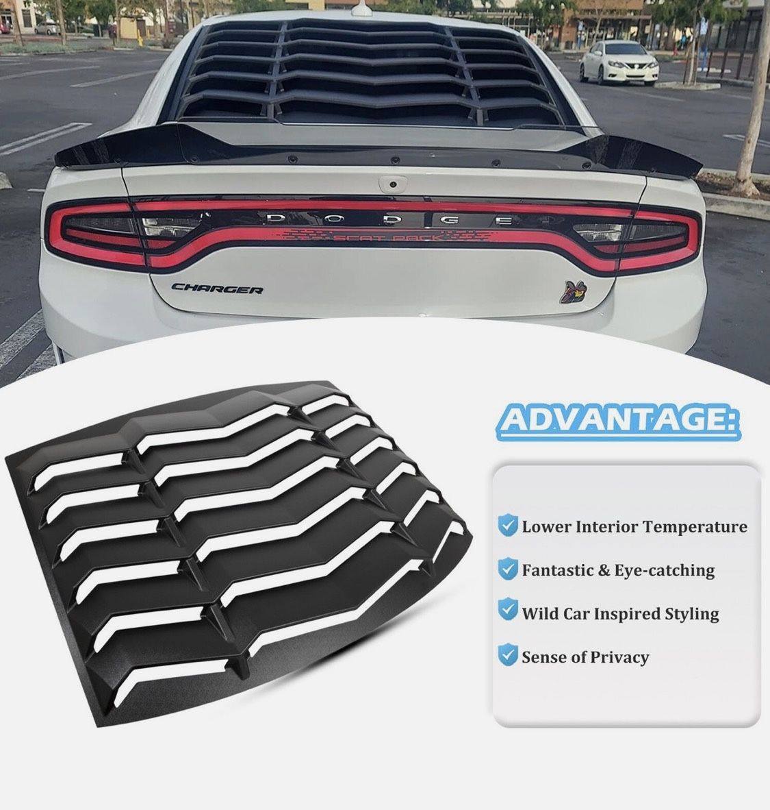2011-2023 Dodge Charger Rear Louver 