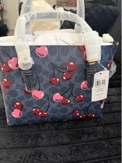 Coach Mollie Tote Bag 25 In Signature Canvas With Cherry Print