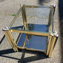 Vintage Style Glass Top Coffee Table 